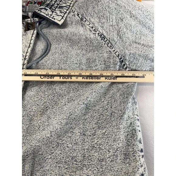 Vintage East West Jacket Womens Small Blue Denim Acid Wash Quilted Pockets 90s - Picture 13 of 16